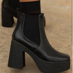 Lightly worn chunky boots